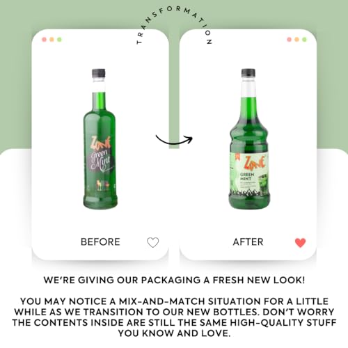 Image of Zone Flavoured Syrups 1000ml - Premium Cafe-Style Syrups for Mocktails, Cocktails, Milkshakes, Coffees, Iced Teas, Sodas & Desserts | Perfect for Home Use, Small Cafes, Bars & Gifting (Green Mint)