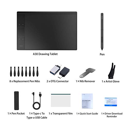 VEIKK A30 Desenho gráfico Tablet com 8192 Níveis Caneta sem bateria - 10
