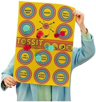 TOSSIT Poster 2-in-1 Game: Chore Game and CornHole, for Suction-Cup Darts | Removable & Reusable up to 200 Times | Lightweight, Easy to Install, Fun for Family & Friends image 2