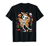 Day of the Dead Sugar Skull Skeleton Monarch Butterfly T-Shirt