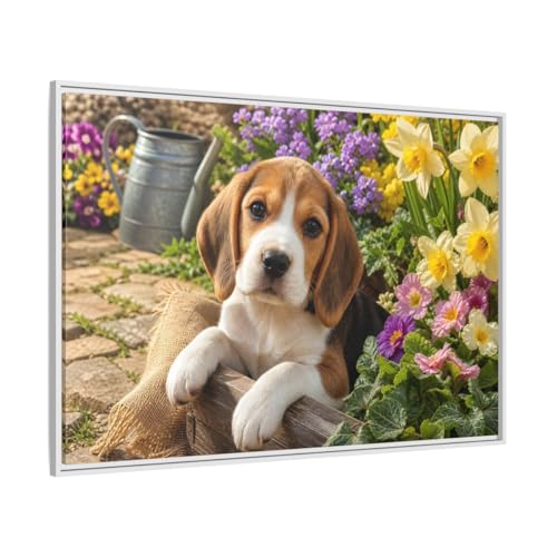 Décoration murale chiot beagle grand format pour habiller un mur vide