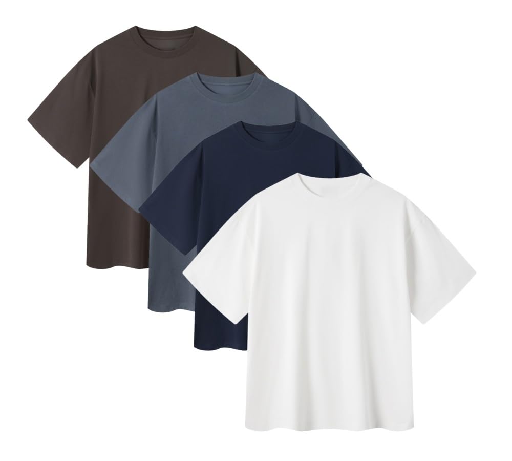 T-shirt oversize da uomo a maniche corte larghe T-shirt basic casual streetwear Tee Top