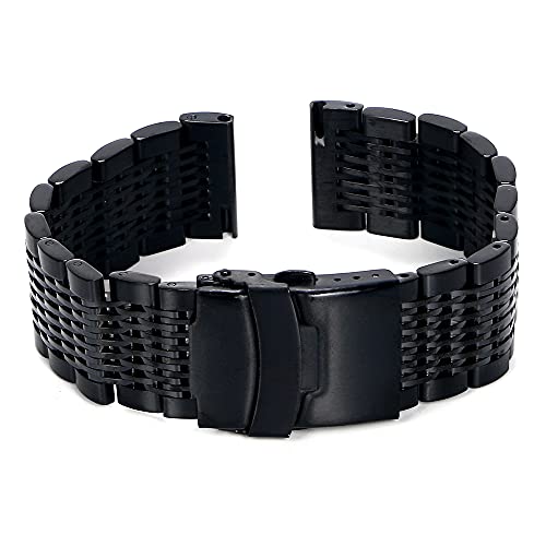 時計 ベルト シルバー ブラック ステンレス シャーク メッシュ 交換用 時計バンド