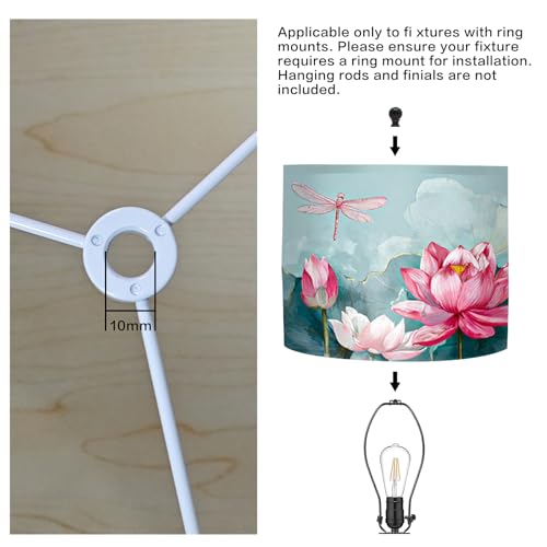Image of Nuxovilar Lamp Shades Set of 2, 13 inch Top x 13 inch Bottom x 10 inch High (Spider)
