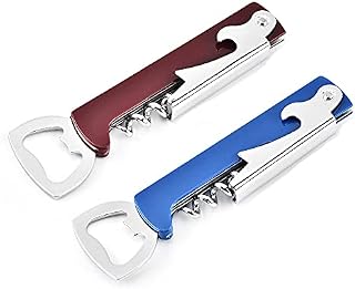 IKAAR Waiters Corkscrew Wine Bottle Opener with Beer Bottle Opener & Foil Cutter for Sommeliers, Waiters and Bartenders Pack of 2