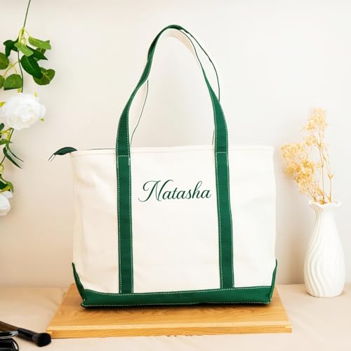 Personalized Embroidered Name Tote Bag: Custom Reusable Large Canvas bag for Shopping, Travel, Birthday Gifts3