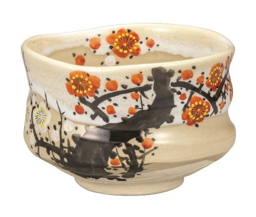 Amazon.co.jp: 抹茶碗 九谷焼 由紀 紅白梅 抹茶茶碗 茶器 茶道具 日本