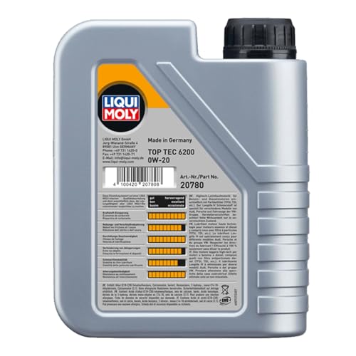 LIQUI MOLY Top Tec 6200 0W-20 | 1 L | Synthesetechnologie Motoröl | Art.-Nr.: 20780 – Ansicht 3