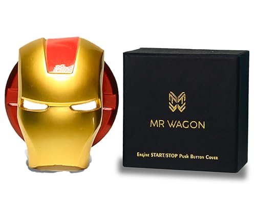 Image of MR WAGON - Protective Car Start Stop Button Cover -Open Close Ignition Cap for Bike and Car -Decorative Car Push Start Button Cover- Auto Accessories for Car Interior (4 cm) Diameter (Gold)