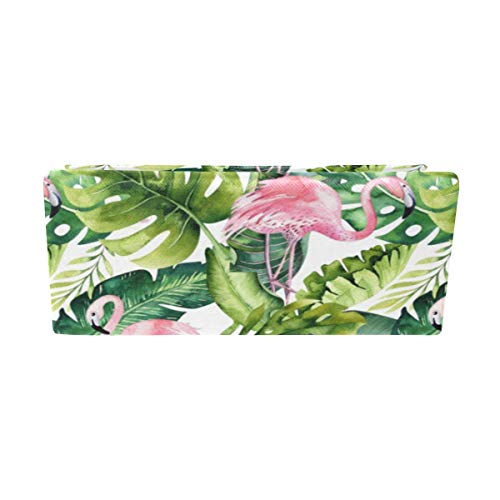 InterestPrint Flamingoa Palm Leaves Foldable Triangle Sunglasses Case Eyeglasses Holder Hard Shell - Thumbnail 2