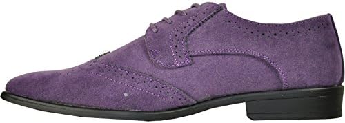 BRAVO Men Dress Shoe KING-3 Classic Faux Suede Oxford with Leather Lining?PURPLE 8M | Image 4