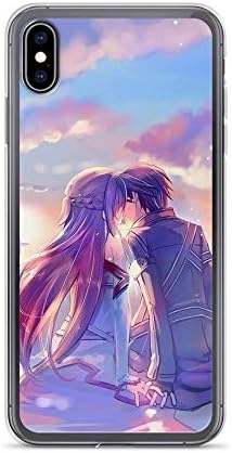 Compatible with iPhone Xs Max Case Sword Art Online Kirito Asuna Couple Japanese Anime Pure Clear Phone Cases Cover