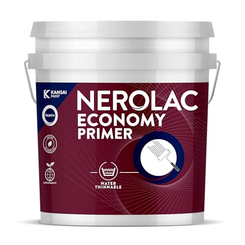 Image of Nerolac Economy Interior Primer (10L) | Water Thinnable (White) | Japanese technology | Interior Wall Primer | Matt Finish | Fast Drying | Good Coverage | 10 Litres