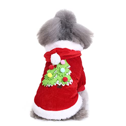 Ornaous Cute Dog Cat Christmas Hoodie, Pet Xmas Tree Cosplay Costume, Puppy Fleece Outfits Warm Clothes（M Size） #TOP6