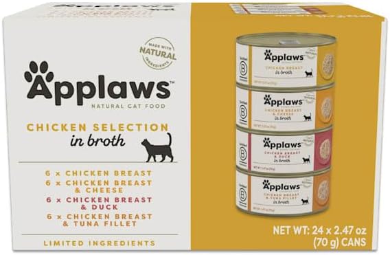 Applaws Limited Ingredient Chicken Variety Pack in Broth Canned Cat Food, 2.47 oz. Count of 24