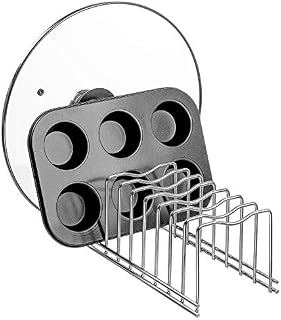 Lid Organizer Holder, Kitchen Dish Plate Storage Organizer and Drying Rack, Bakeware Cupboard Pot Lid Rack Holder Organizer, Pantry and Cabinet Organizer Holder1 Set
