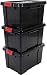 Produktbild Iris Ohyama, Plastik Aufbewahrungsboxen mit Deckel und Clipverschluss, 50L, 3er Set, Stapelbar, Ineinandergreifend, BPA-frei, Dachboden, Schuppen, Garage, Garage, SK-450, Schwarz
