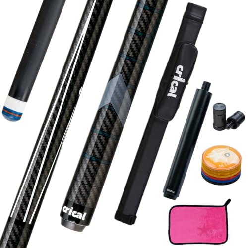 CRICAL Carbon Fiber Pool Cue Set 58in Low Deflection Billiard Cue