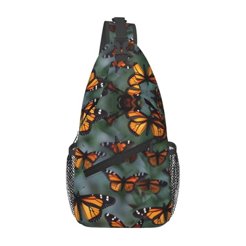 Mochila de bandolera con estampado de mariposas miniatura 1