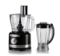 Ariete 1782 Gourmet Pro Moderna Food Processor, Chopper 3L, Mixer 2L, 2 Speed Levels + Pulse, Knife Set + Stainless Steel Disc, Accessories for Citrus Juicer, Black