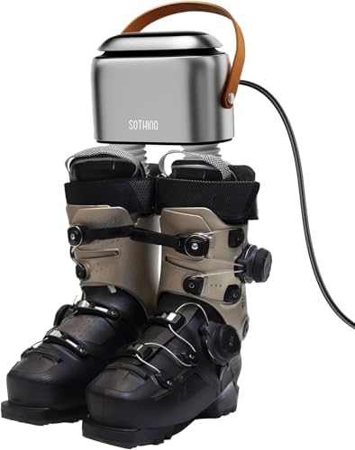 SOTHING Boot Dryer, 95W Rapid Drying with 3 Heat Levels Shoe Dryer, 1–9H Timer, Smart Touch Panel, Retractable Hoses & Overheat Protection – Portable Ski Boot & Snowboard Boot Dryer