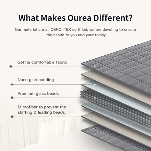 Weighted Blanket (20 Lbs,60"X 80",Queen Size) Heavy Cotton Blanket 20 Pounds Queen Size Perfect For 200-220 Lbs Adult Soft Material Breathable Fabric With No Leaking Glass Beads Light Grey #TOP4