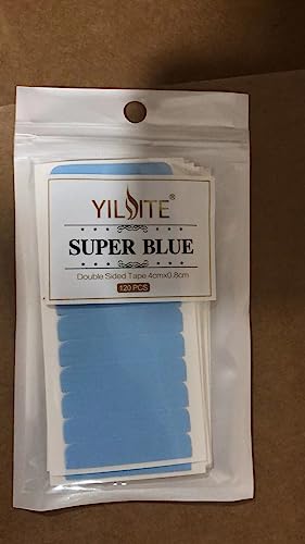 Yilite 120Pcs Hair Extension Tape Tabs Double Sided 4 X 0.8 Cm Adhesive Human Hair Tape For Replacement (Blue) #TOP6
