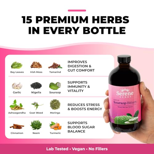 image for Serene Herbs Soursop Bitters Liquid - Organic Herbal Sour Sop Guanaban