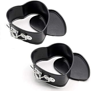 webake Springform Cake Tin Heart Shape 11 cm Mini Cheesecakes Tins Baking Pan Non-Stick Cake Mould with Loose Base for Cheesecake, Sponge, Pack of 2