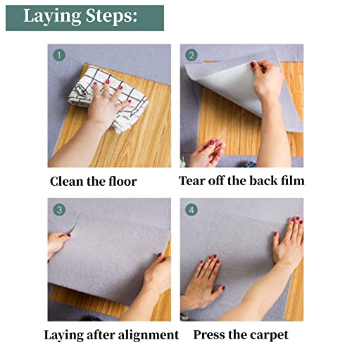 8/18/28 Pcs Self Adhesive Carpet Tiles, Commercial Carpet Floor Tiles Multi-Purpose Floor Mat For Home And Pets, Easy Install And Non-Slip, Peel And Stick Carpet Tile(Size:28Pcs,Color:black+Grey) #TOP5