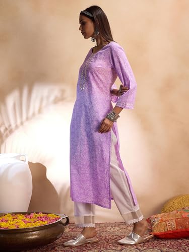 Image of INDO ERA Women Cotton Regular Only Kurta