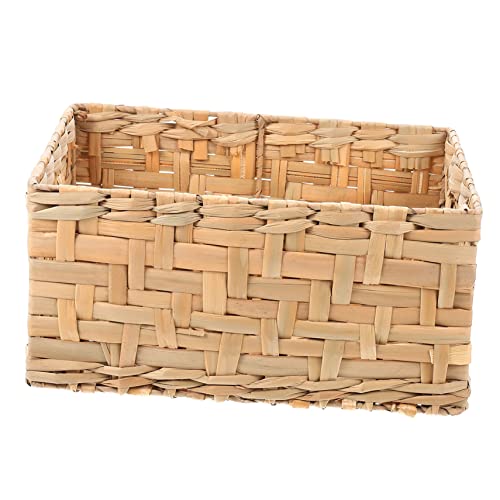 Cabilock Woven Storage Basket Natural Straw Organizer for Home Kitchen and Office Versatile Rattan Basket for Snacks Sundries and Fruit Display Design