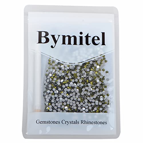 Image of 1440 Pieces Nail Art Rhinestones No Hotfix Glue Round Flat Glass Crystals for DIY Jewelry Making with a Selection Pen (ss12 1440pcs, Olive)