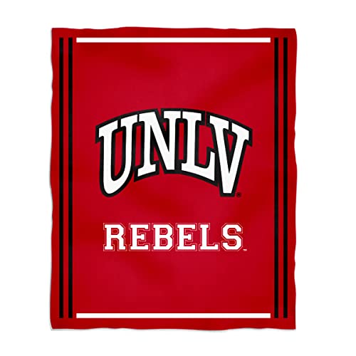 Minky Blanket Super Soft 100% Polyester Luxury Blanket UNLV Rebels Red Plush Soft Minky Blanket 36" x 48"Mascot