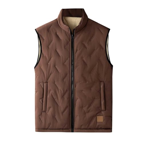 Image of Generisch 2026 Casual Vests, Lightweight, Sleeveless Jackets with Stand-Up Collar, Warm Outerwear for Everyday Use, brown, L