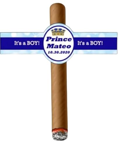 Set of 16 Personalized Cigar Labels, It's a Boy, Prince,