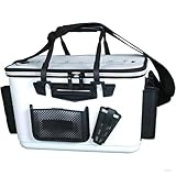 つり桶です タックルボックス ロッドホルダー付き 自立 プライヤーホルダー EVA 大容量MumuElfタックルボックス ロッドホルダー付き バッカン 釣りバッカン 自立 プライヤーホルダー付き (45CM,ホワイト)