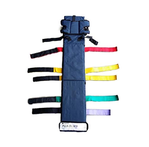 LINE2design EMS Pediatric Spinal Immobilization Board - Medical Stretcher Pedi-Board Head Harness System EMS Supplies - MRI Compatible with Heavy Duty Nylon Cover
