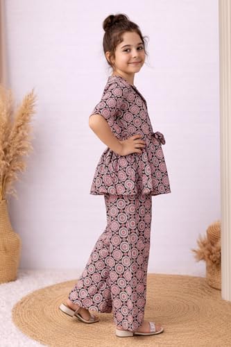 Image of Fashion Dream Girl's Cotton Blend Printed Co-ord Set|Clothing Set|Combo Set|Casual Wear|Coordinate Outfit for Girls|Two-Piece Set