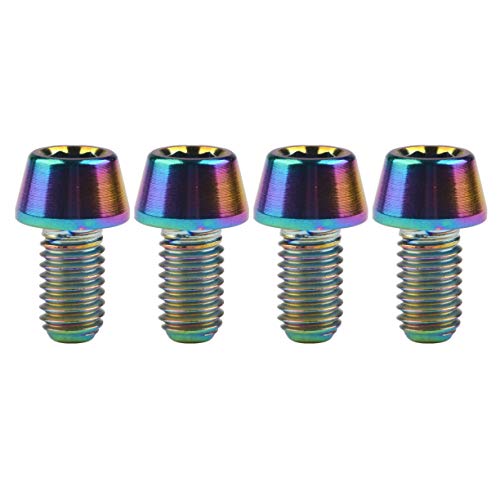 Image of Titanium Ti Bolt M5x9 16 18 20 25 30 35 40 45 50 55 60mm Tapered Head Screws Pack of 4 (M5x9mm, Ranibow)