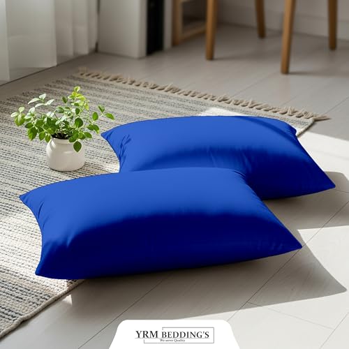 Image of YRM Bedding's - Egyptian Cotton 600TC Pillow Cover | Premium Pillowcases | Luxury Bedding-Export Collection | High Thread Count Durable & Breathable Covers - Royal Blue | [16''x26''] Inches