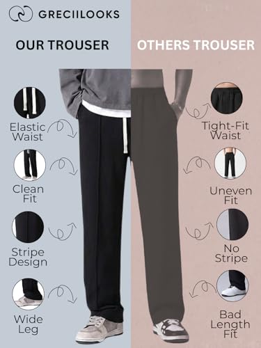 Image of GRECIILOOKS Men's Lycra Cargo Track Pants - Loose Fit Joggers for Men | Korean Style Travel & Lounge Wear with Pockets (Available in Plus Size)