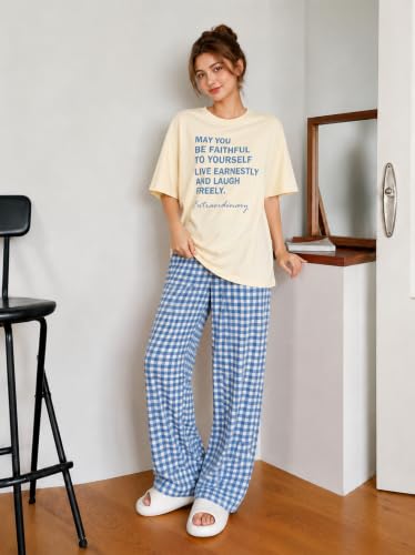 Image of KSHS Womens Korean Night Dress || Full Pyjama Set ||Korean Nightsuit || Women Nightwear ||Round Neck Full Sleeve Nightsuit || Loungewear || Everyday Nightdress Women's Pyjama Sets