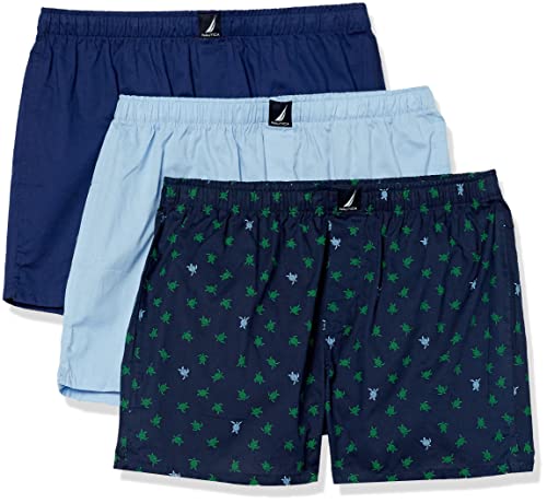 Nautica Men's Cotton Woven 3 Pack Boxer