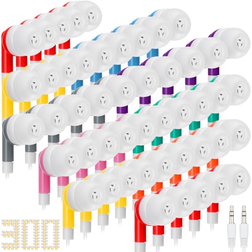 Image of Kigeli 300 Packs Wired Earbuds Bulk, Multicolor