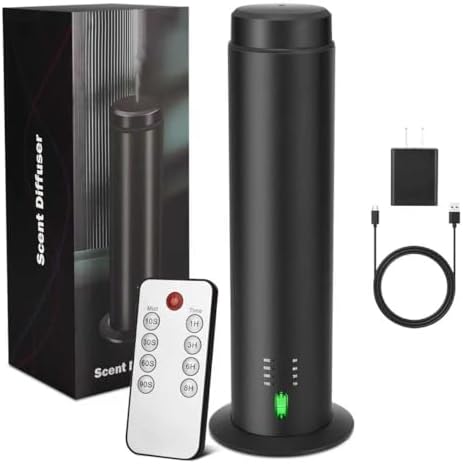 Waterless Scent Essential Oil Diffuser for Hotel,Whole House,Large Room, Office，Home，200ML Large Capacity, Covering 1500 Square feet (Black-A)