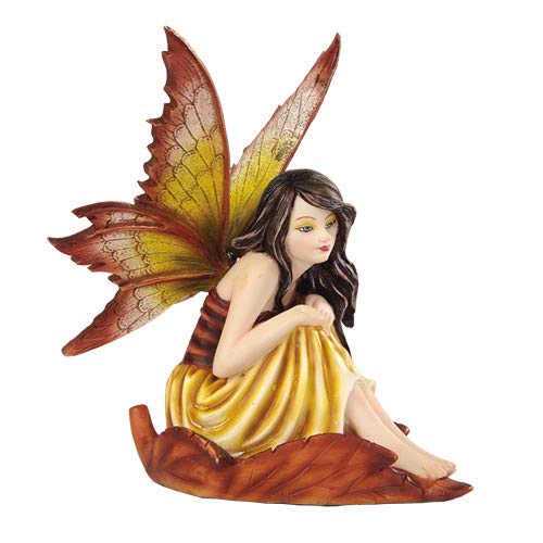 Estatua Hada Amarilla de 5.25 pulgadas en hoja
