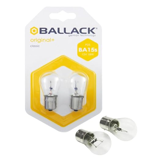 BALLACK Lampe BA15S P25 Original 12 V 18 W 2 Stück | Zugelassen nach ECE R37 | 12 V