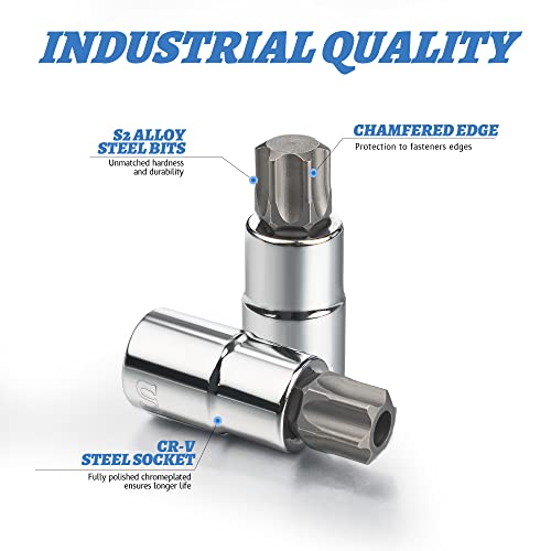 Uyecove Torx Bit Socket Set, 60-Piece External Torx Socket Set 60Pcs Sae And Metric, S2 Alloy Steel With Enhanced Storage Case #TOP3