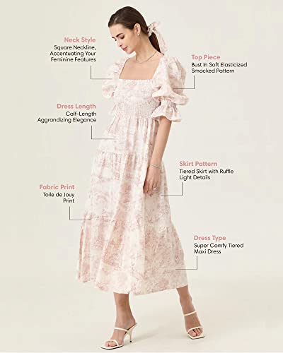 Nothing Fits But Women’s Classic Linen Nursing Dress, Cotton Kiko Maternity Gown, Casual Maternity Dress, Baby Pink, M #TOP5